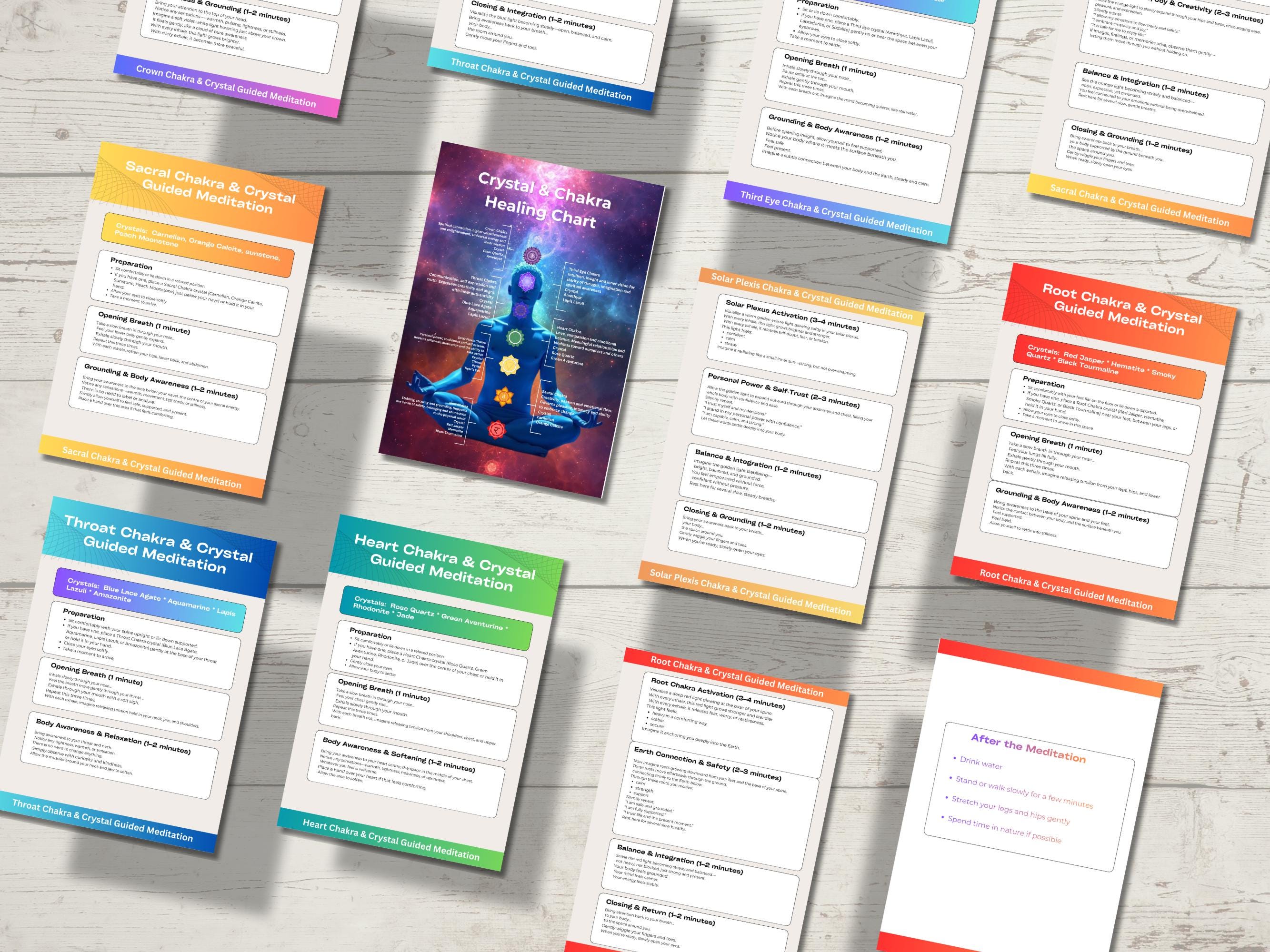 Chakra Crystal Healing Chart & 7 Chakra Guided Meditations - Etsy