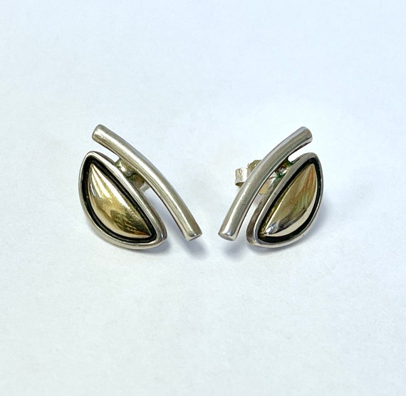 Vintage 925 Sterling Silver Stud Earrings - image 2