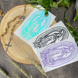 Virgen de Guadalupe - Notre-Dame de Guadalupe - Religieux - Sticker catholique - Sticker- Stickers camion - vinyle 6 x 3 pouces