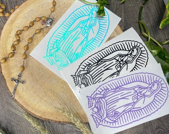 Our Lady of Guadalupe Waterproof Vinyl Sticker (6'' x 3'') – Religious Decal