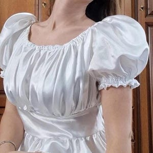 Wzór PDF na sukienkę Milkmaid dla kobiet – sukienka mini Cottagecore z bufiastymi rękawami | DevaNatura | S-XL