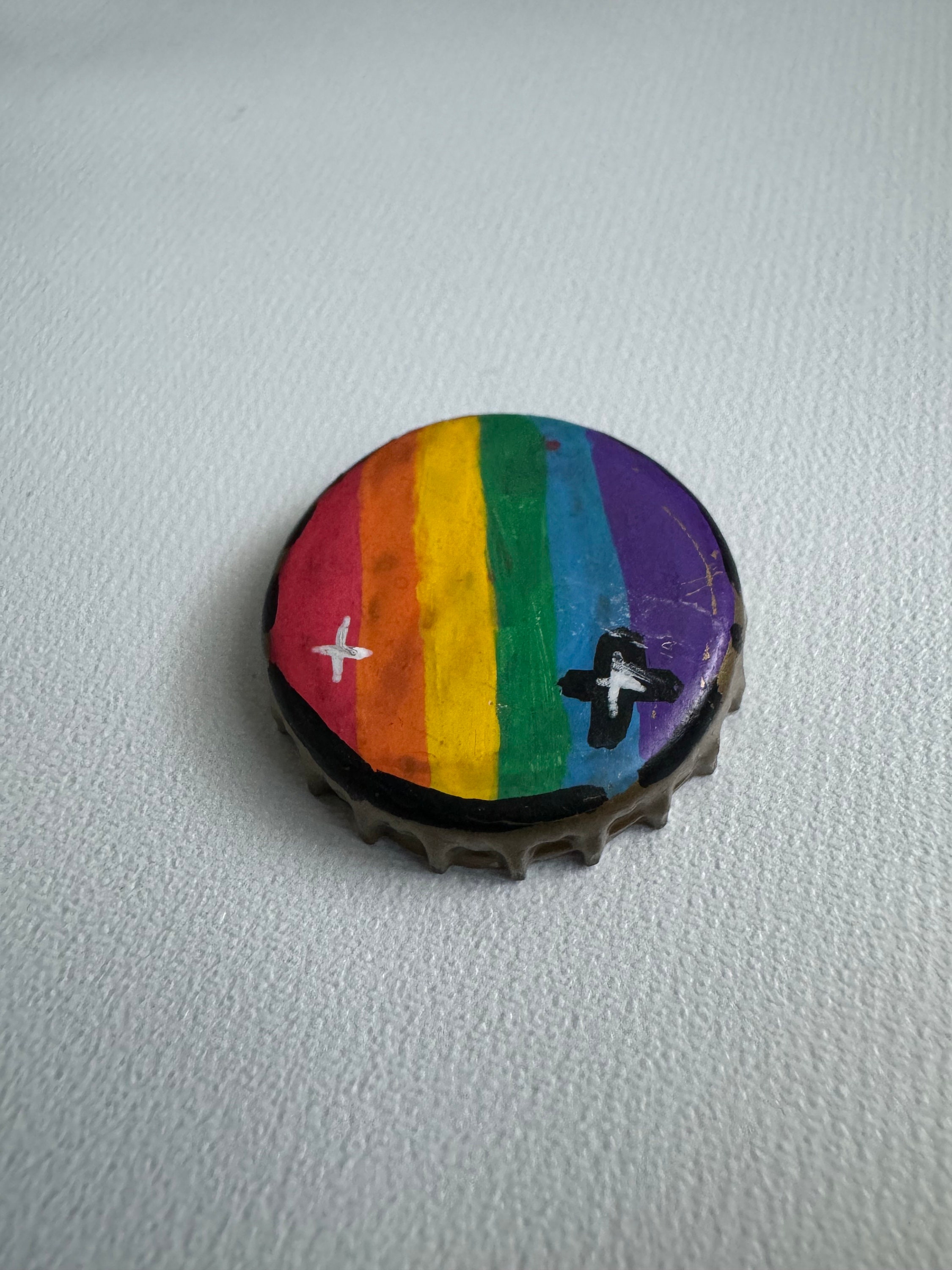 Rainbow Bottle Cap Painted (read Description for More Details.) - Etsy