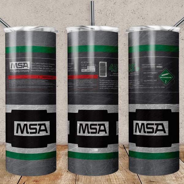 MSA air pack 20oz tumbler wrap.