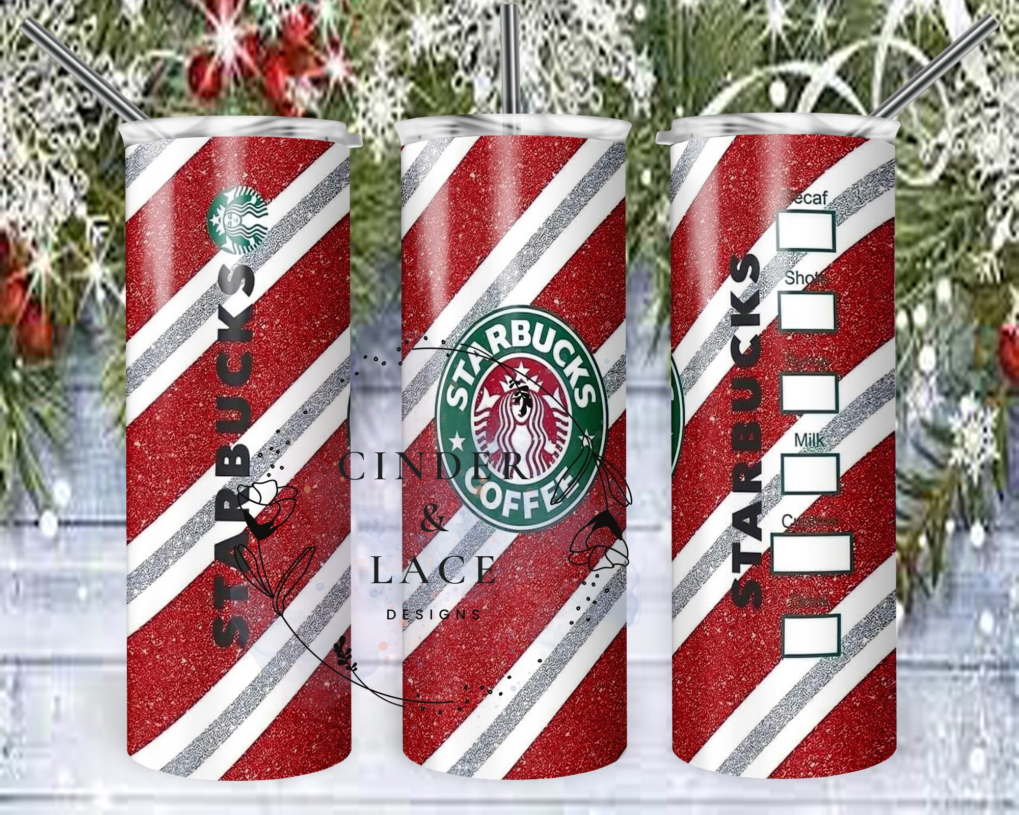 Candy Cane Coffee 20 Oz Tumbler Wrap Etsy