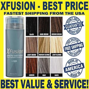 XFUSION 28g * HOCHWERTIGE * Haarfasern - Braun, Schwarz, Weiß, Grau, Auburn, Blond - Alle Farben - 100% garantiert - Schneller und kostenloser Versand!