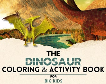Leuke dinosaurusactiviteiten voor oudere jongens Kleur- en activiteitenboek voor grote kinderen van 7-12 jaar Print thuis Leuke Dino-themafeest Afdrukbare spellen PDF