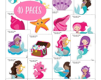 Preschool Cutting Practice Mermaid Themed Scissor Skills for Little Girls Fun Learn to Cut Toddler Kindergarten Homeschool Activity Book PDF