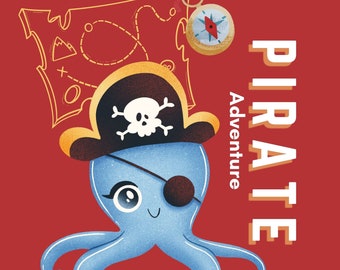 Kleine kinderen PIRAAT doolhofboek Leuk afdrukken thuis Vroeg onderwijs Afdrukbare lerarenhulpspellen Thuisschoolactiviteiten Schoolactiviteitenspel