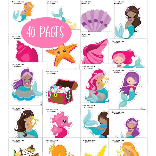 Preschool Cutting Practice Mermaid Themed Scissor Skills for Little Girls Fun Learn to Cut Toddler Kindergarten Homeschool Activity Book PDF