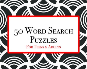 WORD SEARCH PUZZLES Teens Activity Adult Activities Printable Games Teacher Printables Classroom Older Kids Print at Home Fun Digital Games