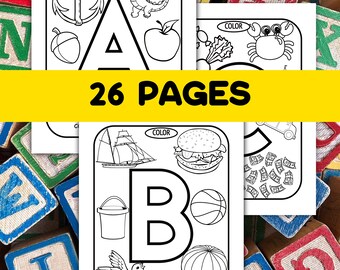 Preschool Alphabet Activity Fun School Activities Homeschool Coloring Home School Workbook Pre K Kindergarten Practice 26 Letters Printable