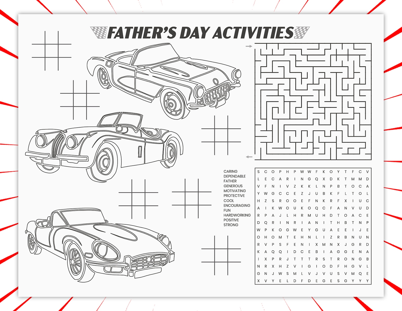 Fathers Day Printable Activity Sheet Coloring Puzzle Placemat For Kids fathers-day-printable-activity-sheet-coloring-puzzle-placemat-for-kids