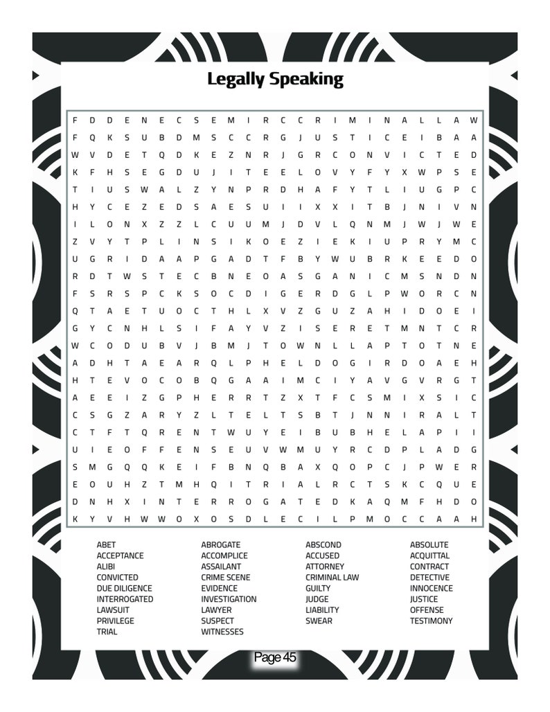 WORD SEARCH PUZZLES Teens Activity Adult Activities Printable Games ...