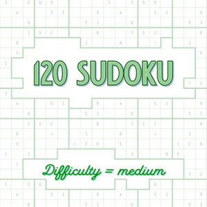 Sudoku Medium Level Printable PDF Difficult Puzzle Game Brain Games Fun and Engaging Children and Adults Activity Teens Seniors PDF Puzzles