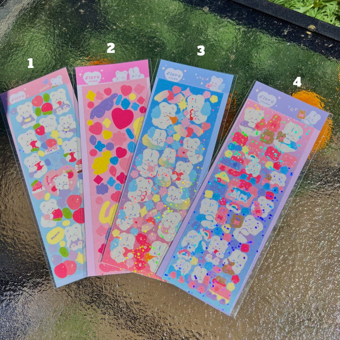 POLCO STICKERS Holographic Bear Stickers KPOP Polco Deco Etsy