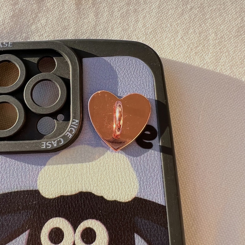 Metal and Colorful Adhesive Heart Shaped Phone Charm Hook Etsy