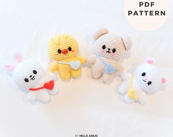 Baby SKZOO Bundle 4 in 1 Bbokari, Leebit, Jiniret and Puppym Amigurumi Crochet Pattern PDF