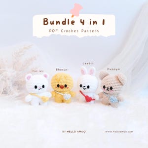 Baby SKZOO Bundle 4 in 1 Bbokari, Leebit, Jiniret and Puppym Amigurumi Crochet Pattern PDF