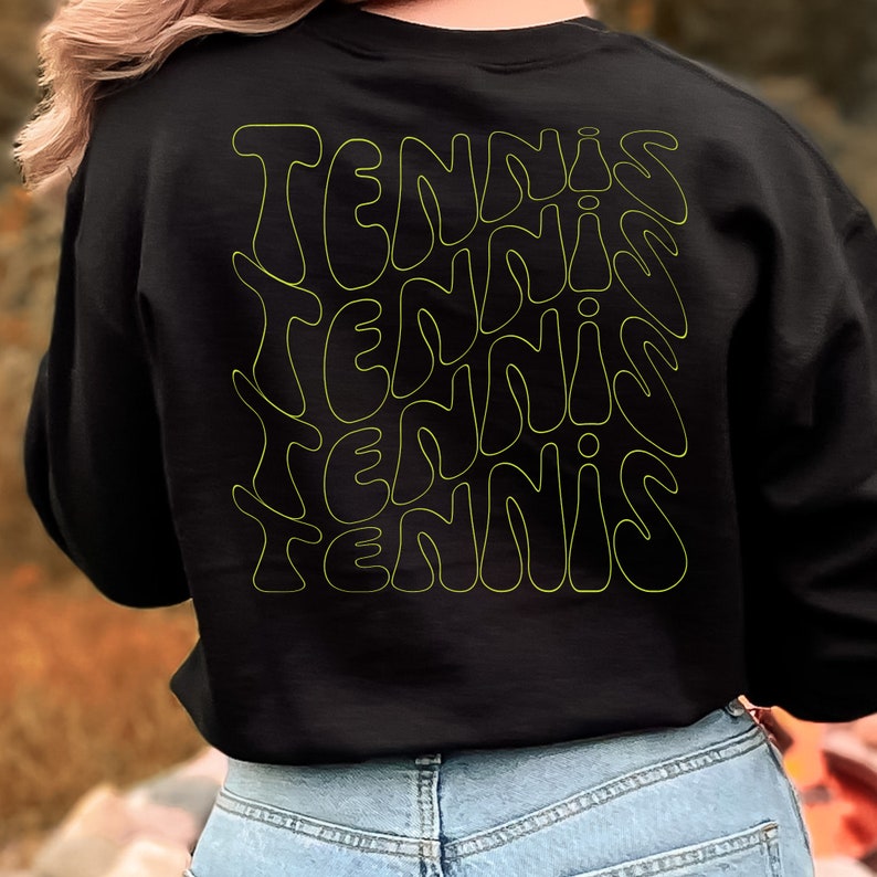 Tennis Sweatshirt Front and Back Design Retro Tennis Etsy