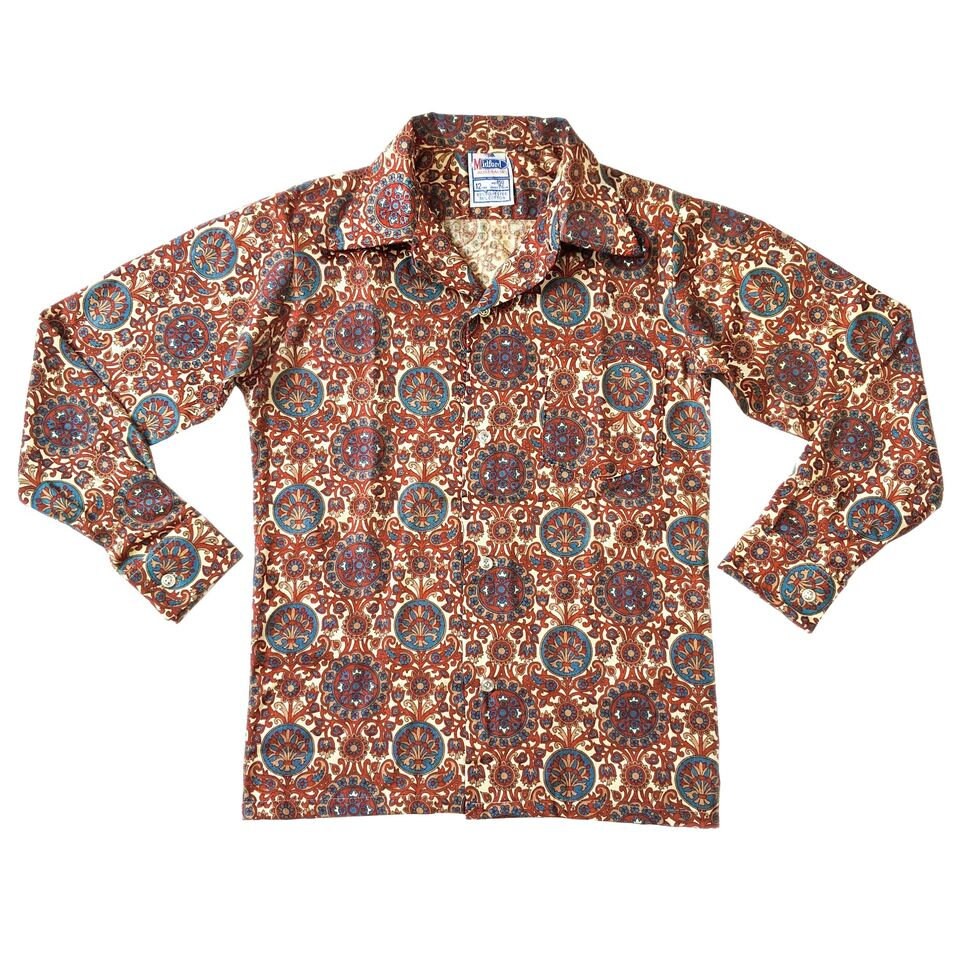 Vintage Paisley Art Print Casual V-neck Denim Loose Shirt