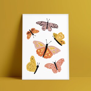 Butterflies Print Children's Decor Educational Perfect birthday gift for her Art Print Illustration Nursery Decor Boho Nursery image 2