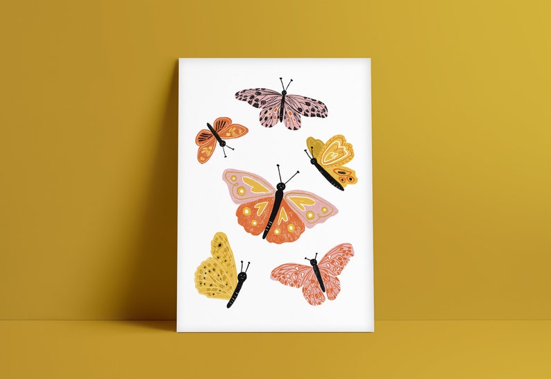 Butterflies Print Children's Decor Educational Perfect birthday gift for her Art Print Illustration Nursery Decor Boho Nursery image 2