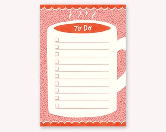 Coffee To-Do List A5 Notepad - Daily Task Notepad | To Do List | Planner Notepad | WFH Desk Pad | Productivity | Australian Made Stationery