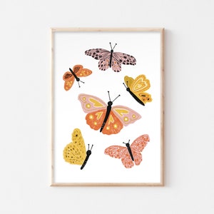 Butterflies Print Children's Decor Educational Perfect birthday gift for her Art Print Illustration Nursery Decor Boho Nursery image 1