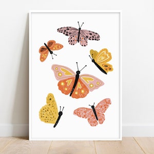 Butterflies Print Children's Decor Educational Perfect birthday gift for her Art Print Illustration Nursery Decor Boho Nursery image 3