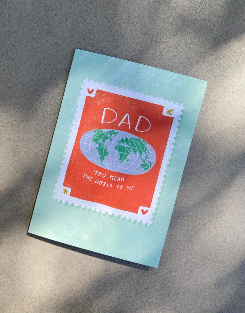 Dad You Mean the World Father's Day Card Dad Birthday Card, Thanks Dad Card 'World's Best Dad' Best dad Card for Dad Father's day image 2
