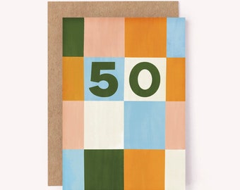 Age 50 Birthday Card - 50th Card | 50th Milestone Birthday Card | 50th Birthday | Age 50 | 50 Card | Fiftieth Birthday Card | Happy 50th