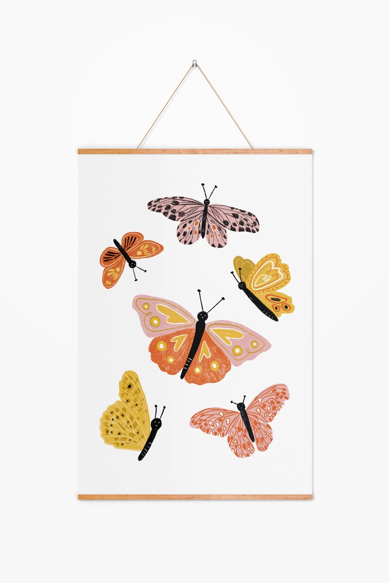 Butterflies Print Children's Decor Educational Perfect birthday gift for her Art Print Illustration Nursery Decor Boho Nursery image 4