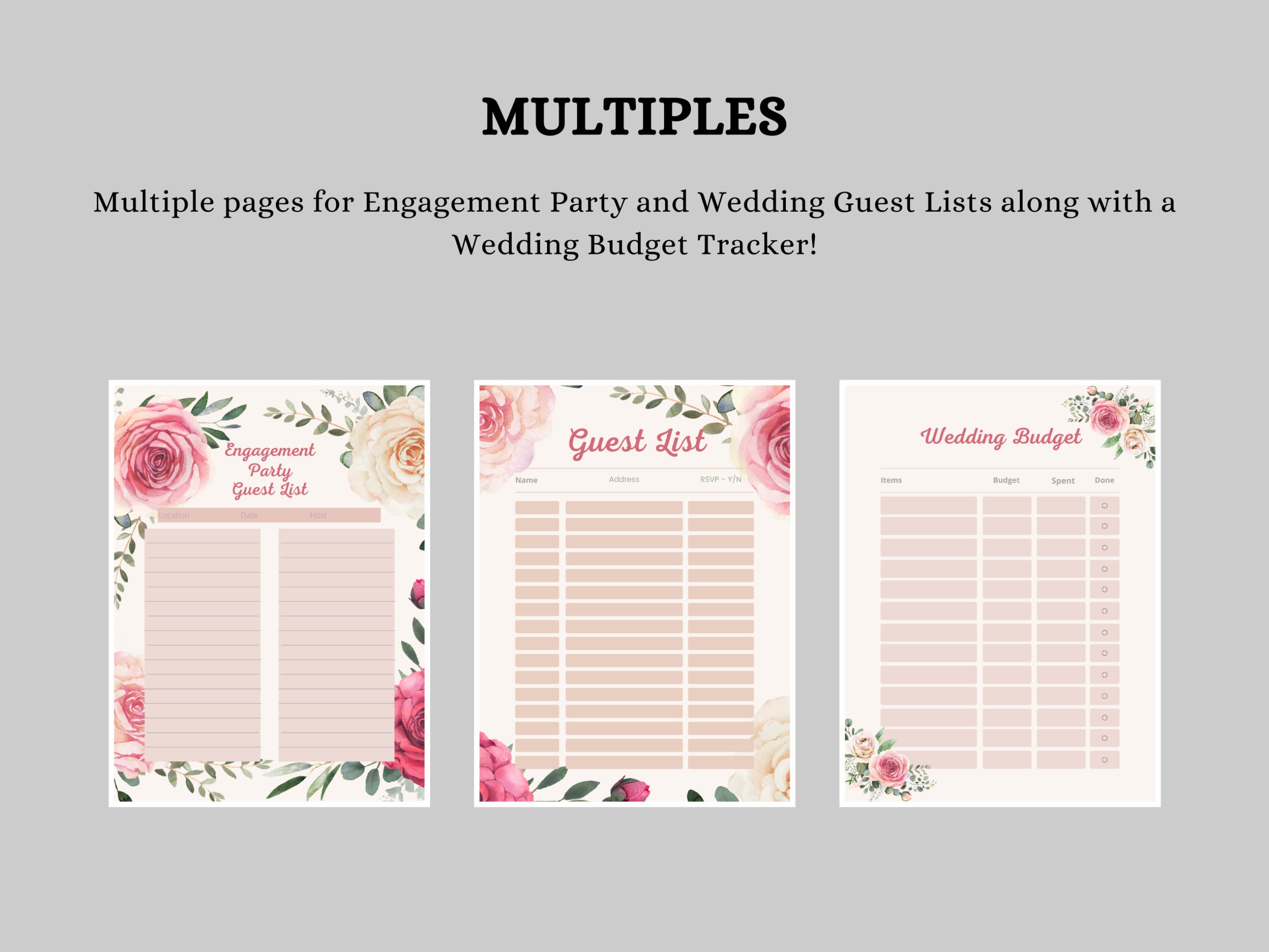 Printable Wedding Planner, Printable Wedding Book, Printable Wedding Orginizer, Printable ...