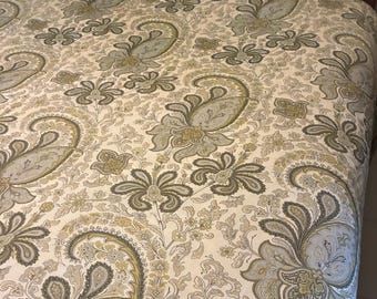 Pottery Barn Duvet Cover KING Paisley Charlie Green Brown COTTON Reversible VINTAGE