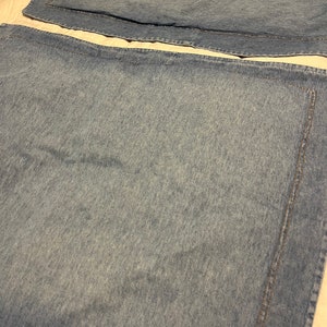 Denim Shams STANDARD Blue Cotton PAIR Vintage image 2