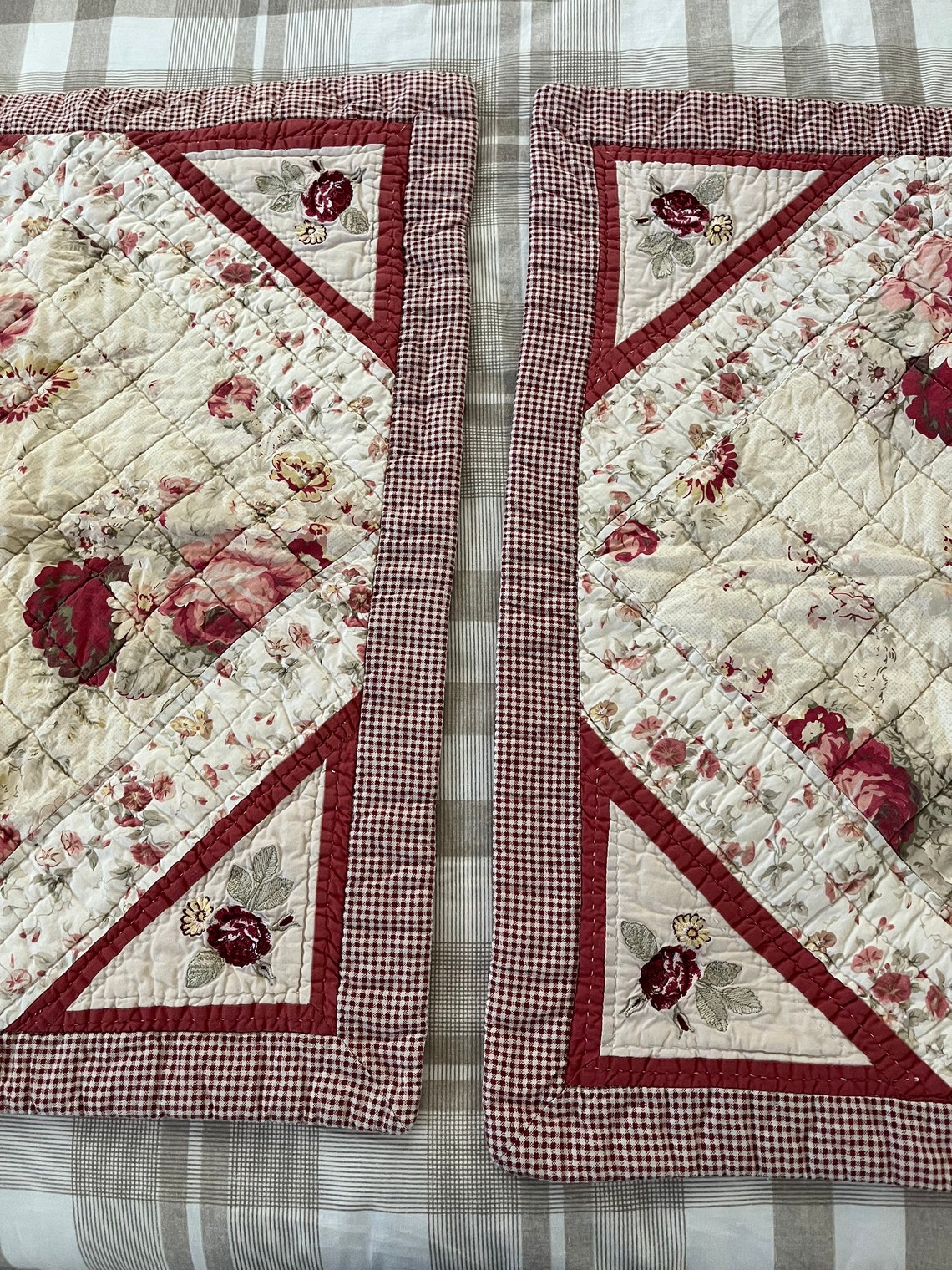 Waverly Quilted Shams STANDARD Norfolk Rose Sonata Harbor Etsy