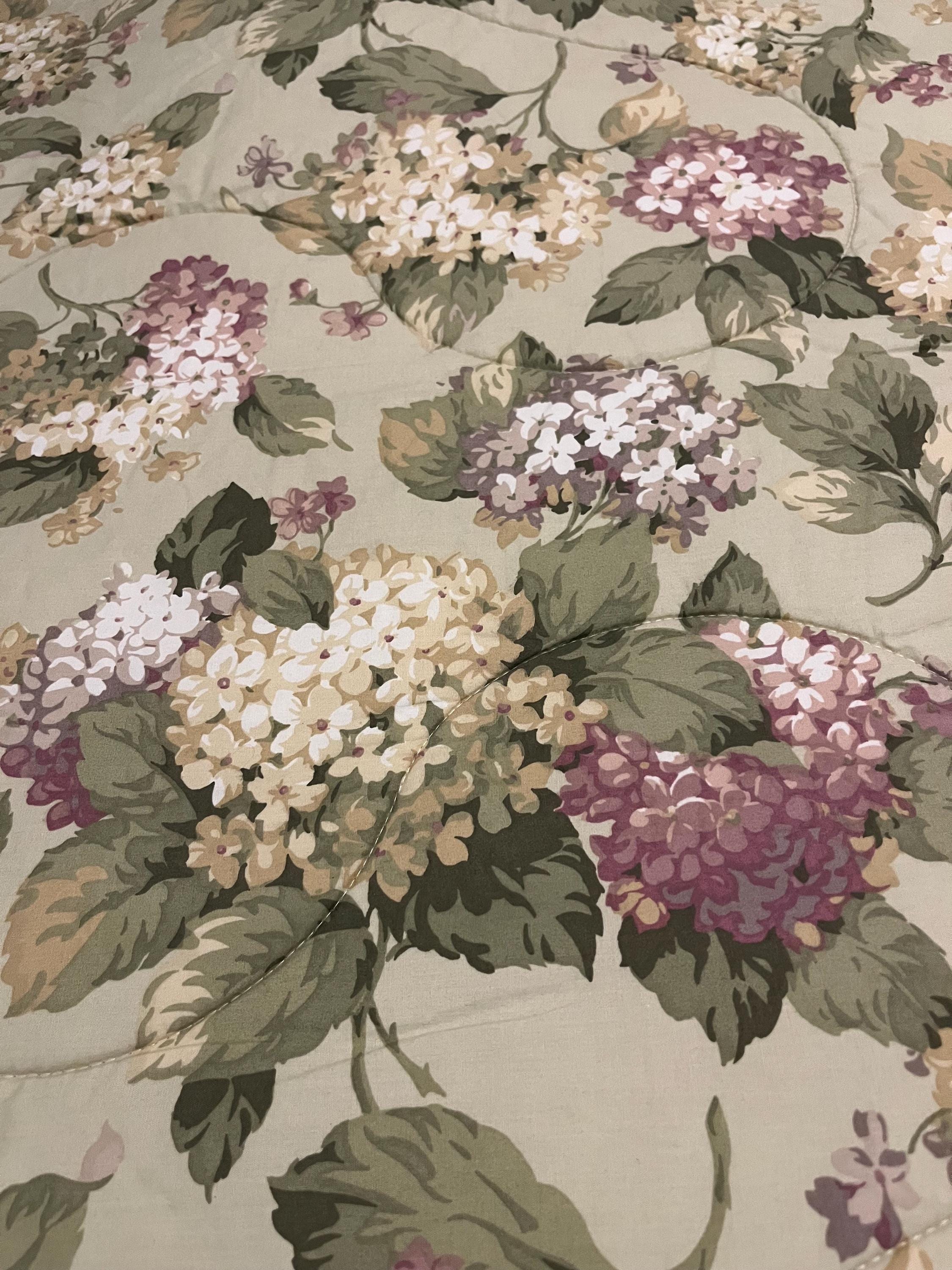 Martha Stewart COMFORTER FULL Country Floral Hydrangea Cotton Sage Purple  Reversible Stripes VINTAGE - Etsy, image size:2250x3000