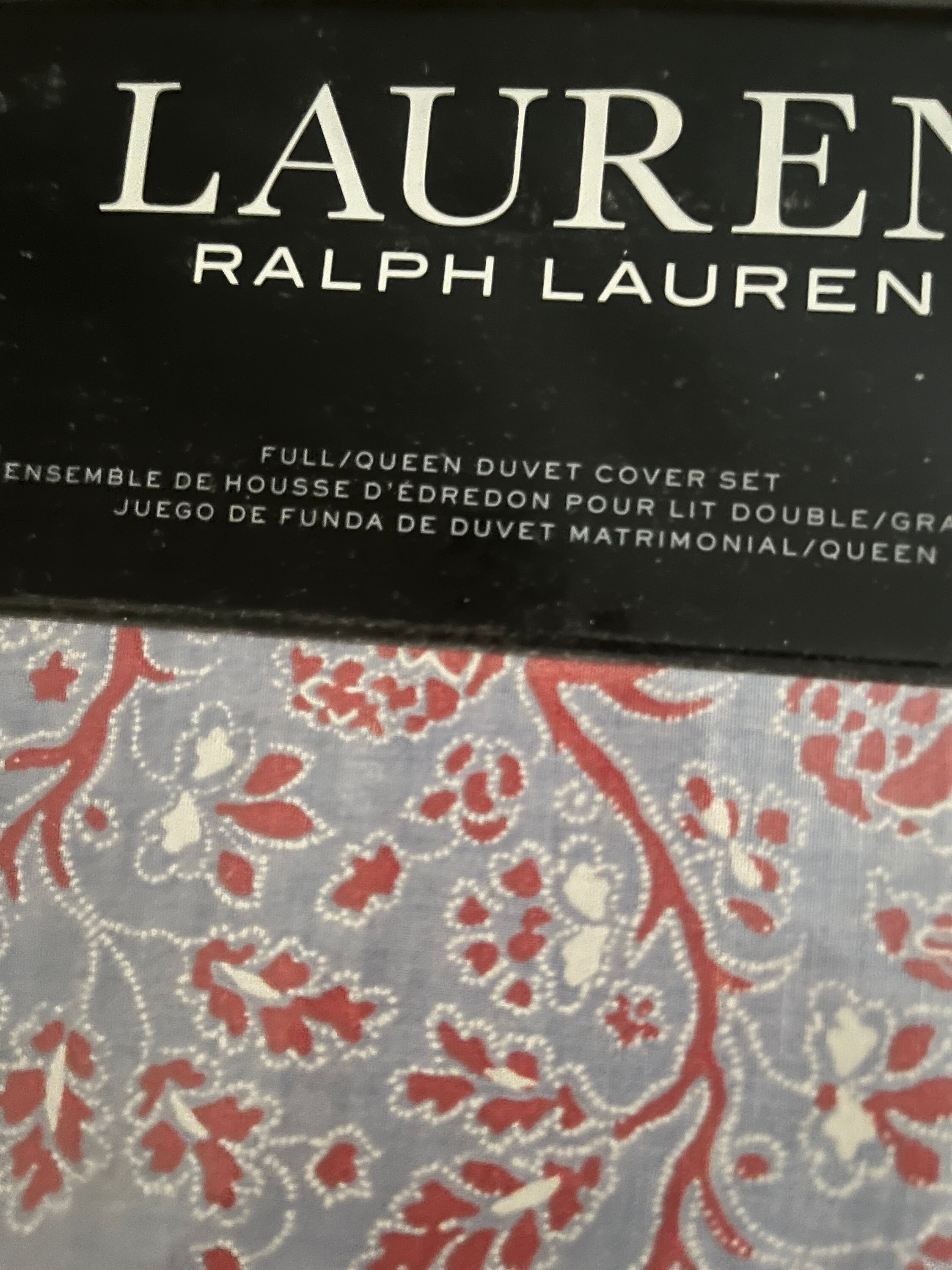 Ralph Lauren Duvet Cover Set FULL QUEEN Marley Blue Red Floral Etsy