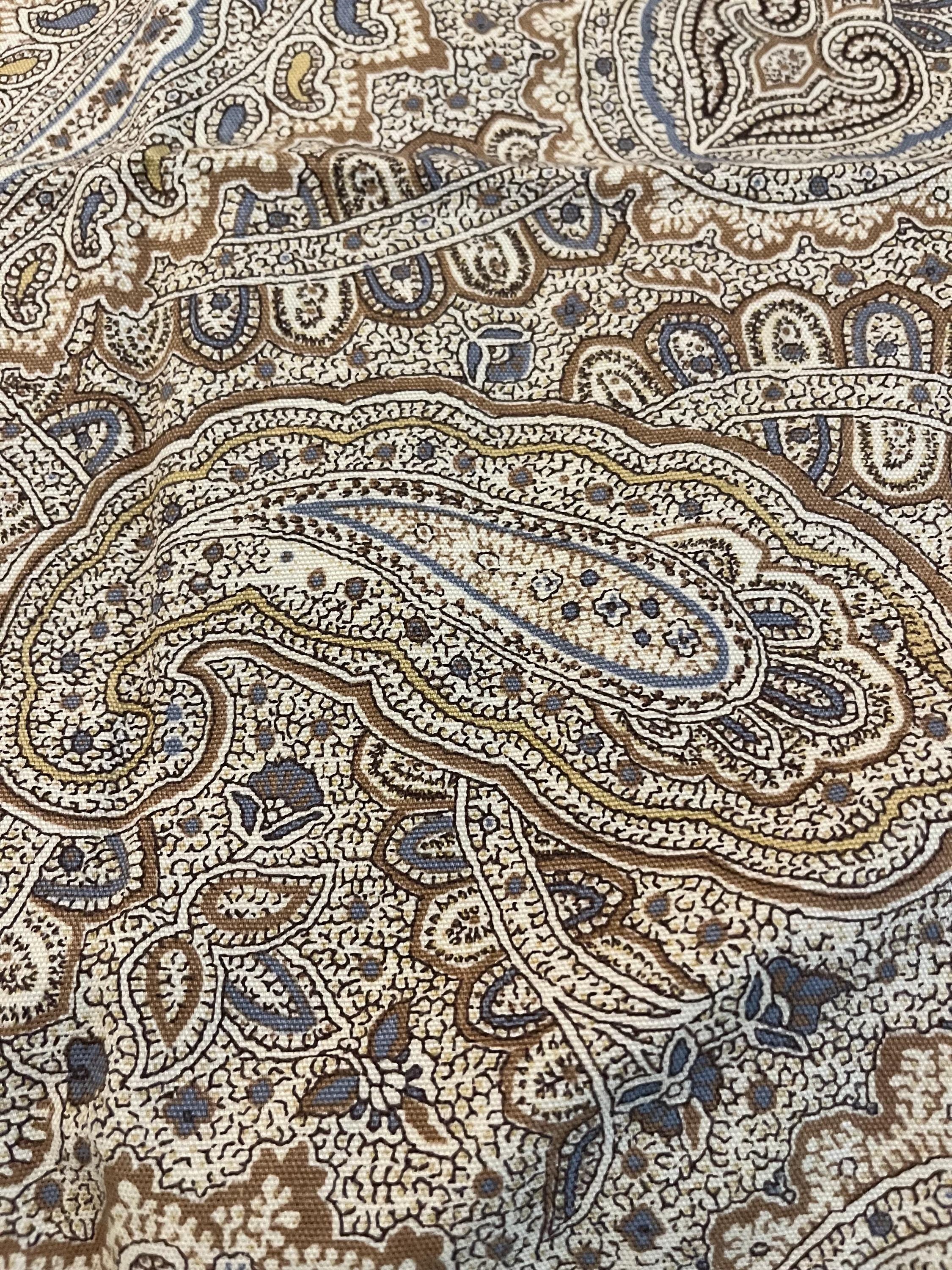 Ralph Lauren PILLOW COVERS Paisley Cotton Blue Gold Cream Zippered Vintage 20x20