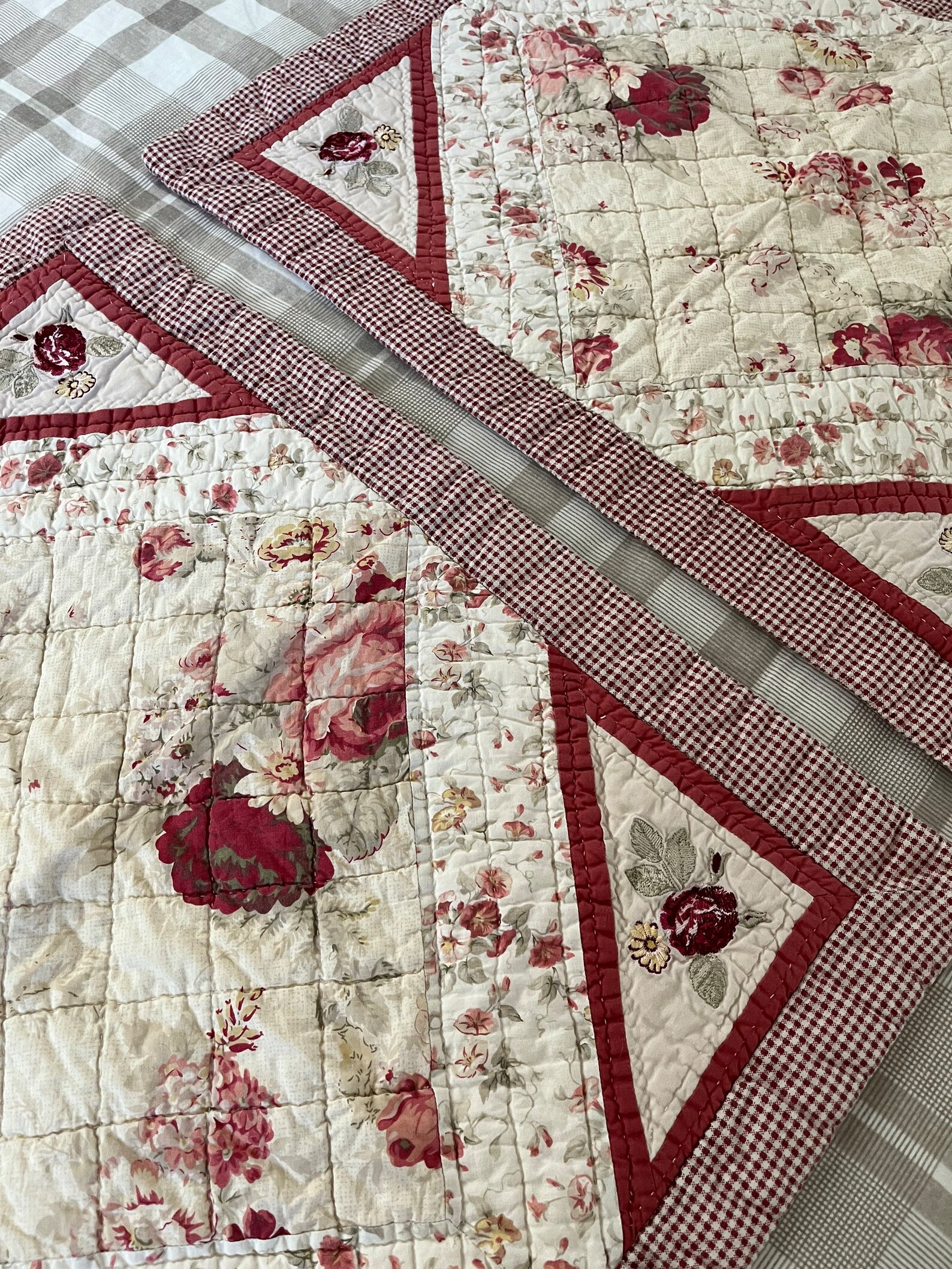 Waverly Quilted Shams STANDARD Norfolk Rose Sonata Harbor Etsy