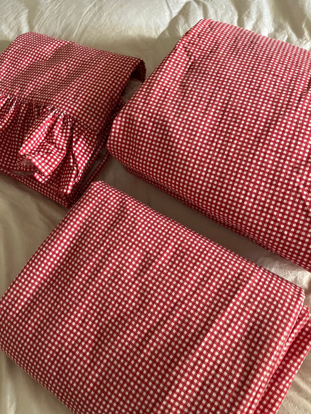 Ralph Lauren Sheet Set FULL 3 PC Beach House Red Checked Etsy