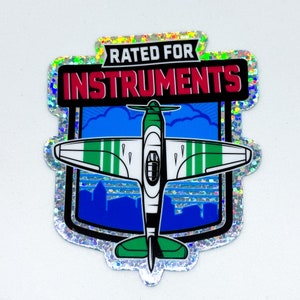 Instrument Rated Pilot Glitter Sticker