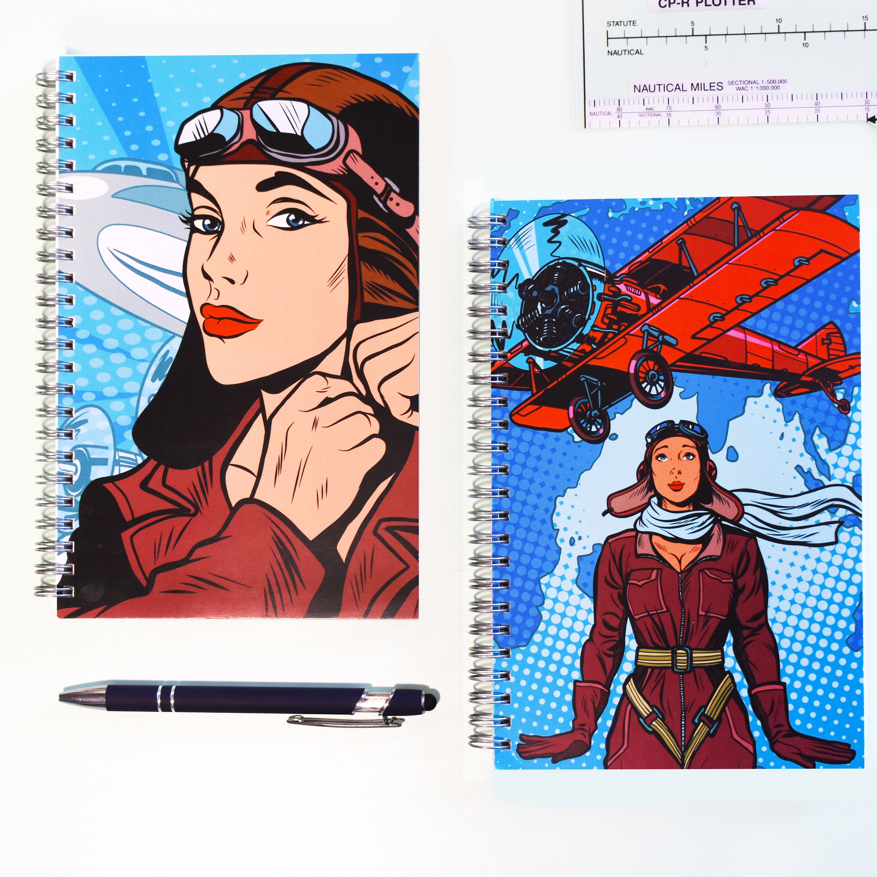 Two Female Pilot Spiral Notebooks With 4 FREE Stickers! - Etsy