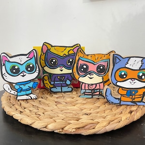 Super kitties Set of 4 wooden toys