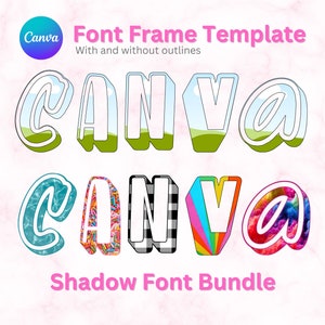 Canva Shadow Font Frame Template Bundl