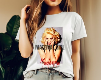 Material Girl Vintage T-shirt | Madonna Tshirt | Classic Album Inspired Graphic Tees | Tour Music Merch | Heavyweight Tee | Comfort Colors