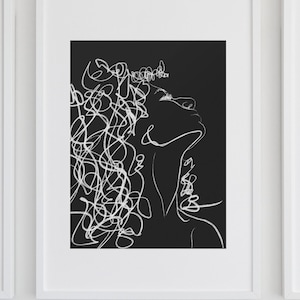 Black MINIMALIST LINE ART, Printable Art, Aesthetic Art, Home Decor, Digital Downloads, 3 Options/Variations