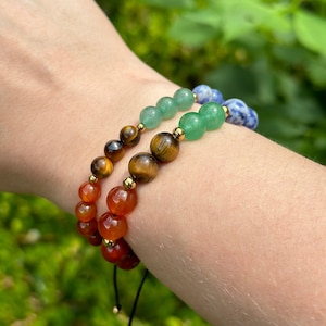 Bracciale regolabile con perline in pietra naturale per i chakra, bracciale con cristalli curativi dei 7 chakra, yoga, meditazione, regalo spirituale, regalo per lei e per lui.