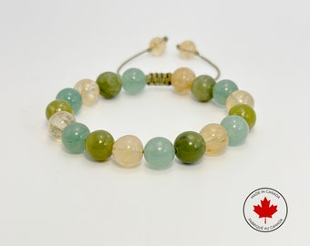 Money, Prosperity, Wealth and Abundance Adjustable Bracelet, Attract Money, Money Maker Bracelet, Genuine Gemstones, 8mm Bead, Crystals Gift