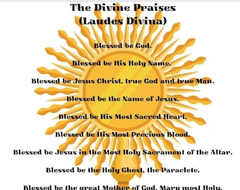 The Divine Praises Digital Download - Catholic Children - Catechism - Homeschool - Prayer - Morning Basket